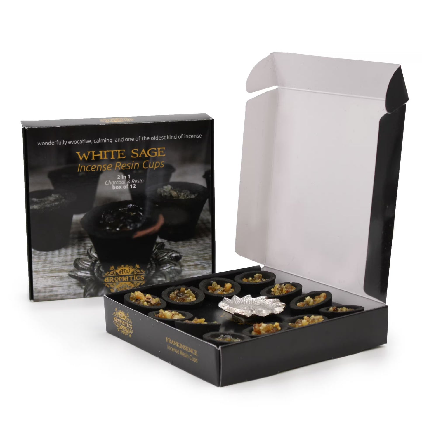 Harzbecher Set – Traditionelles Räuchern 12 Stk. - Weißer Salbei