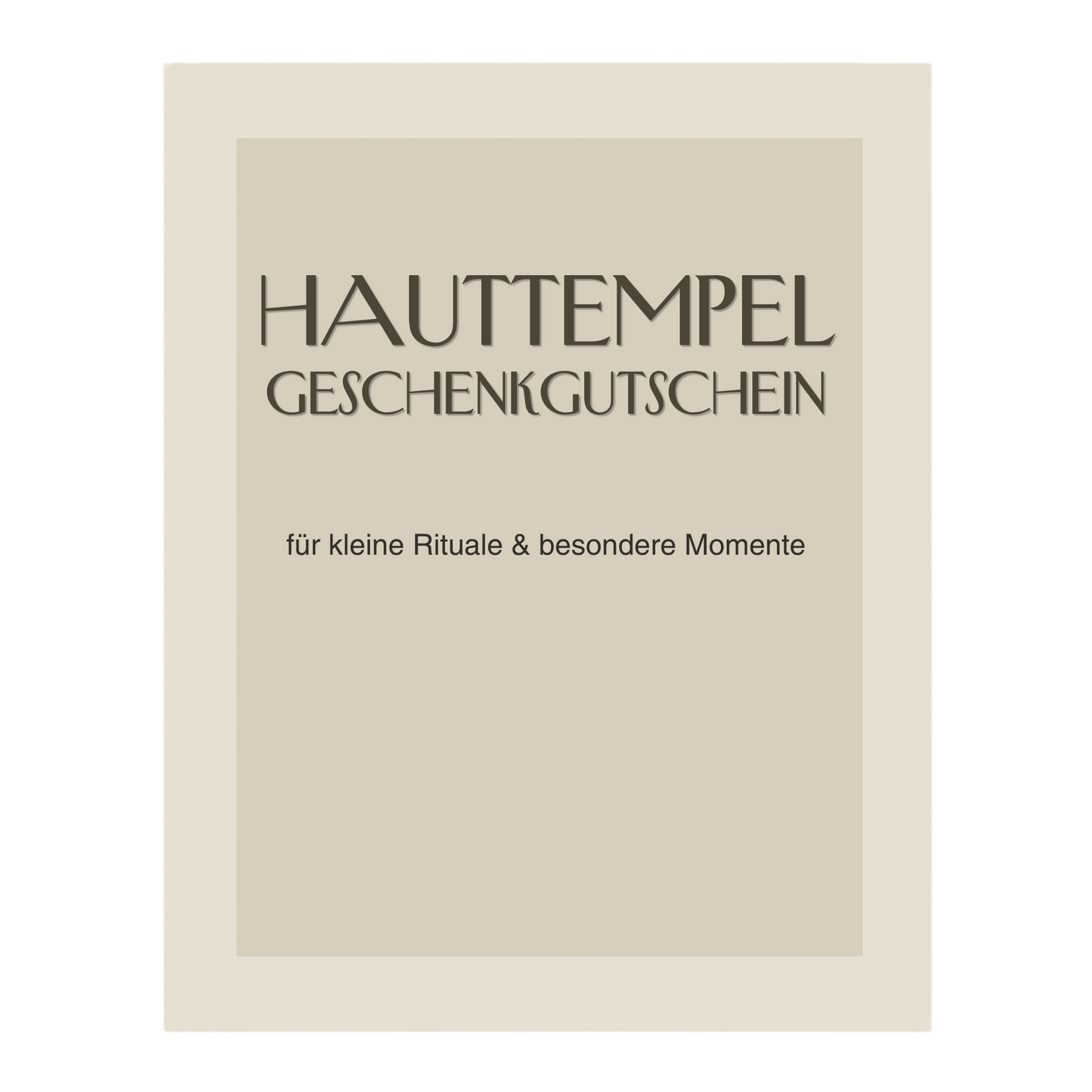Hauttempel Geschenkgutschein
