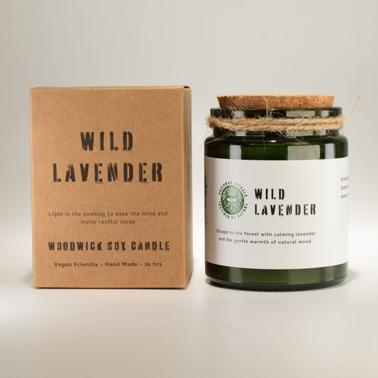 Greenman Woodwick Duftkerze Wilder Lavendel