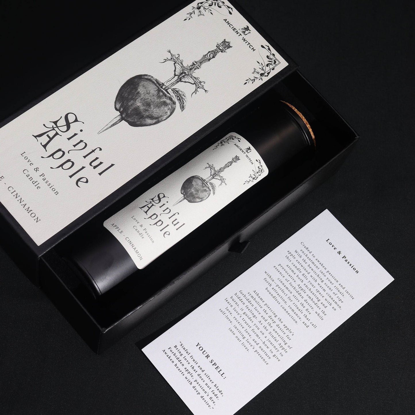 Hexen-Reinigungskerze - Sündiger Apfel - Apfel & Zimt - Ancient Witch Purification Candles - Hauttempel