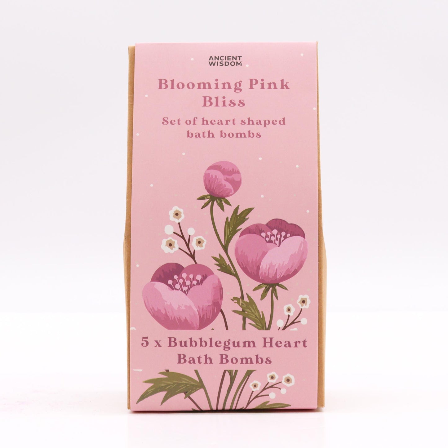 Badeherz-Geschenkset Blooming Pink Bliss – Verpackung geschlossen, Frontansicht