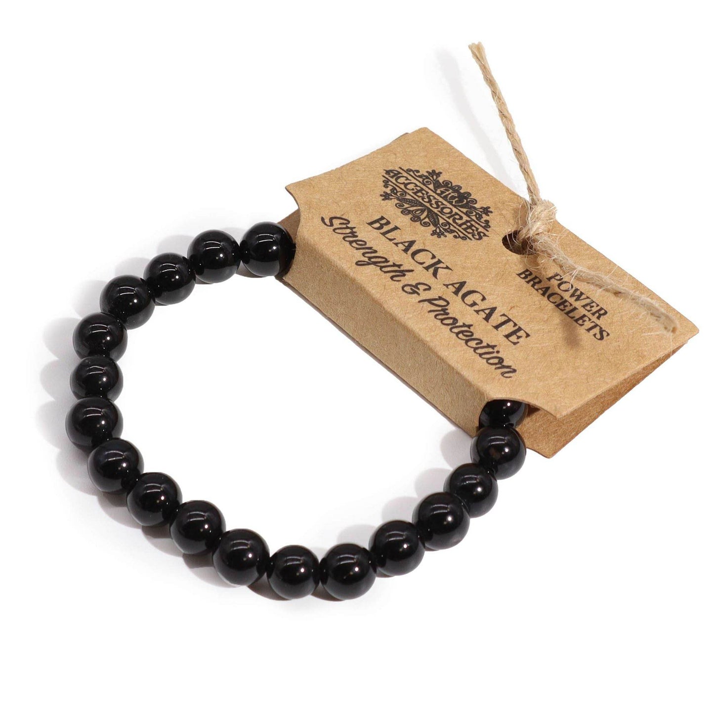 Edelstein-Kraftarmband - Schwarzer Achat - Armschmuck - Hauttempel