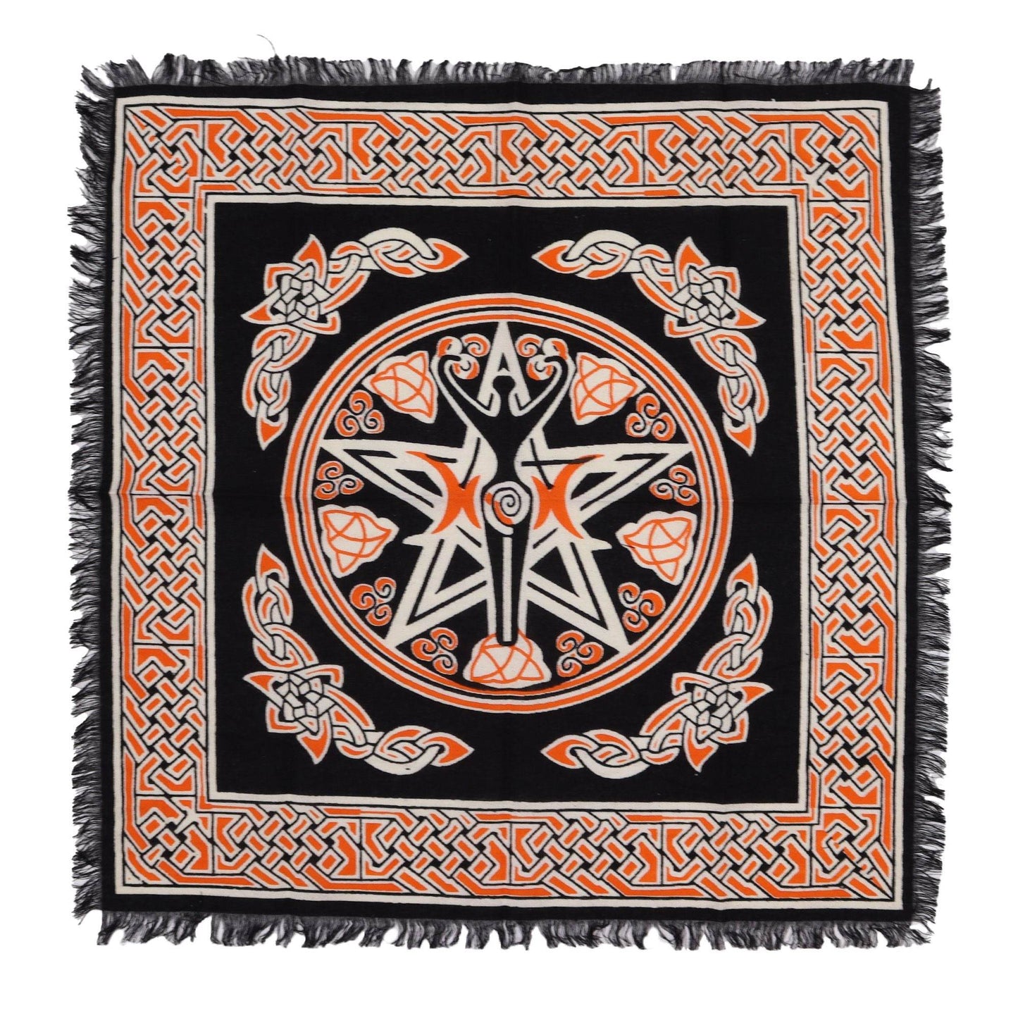 Esoterisches Altartuch mit Fransen - Mutter Erde/ Erdmutter - Esoteric Altar Cloth - Hauttempel