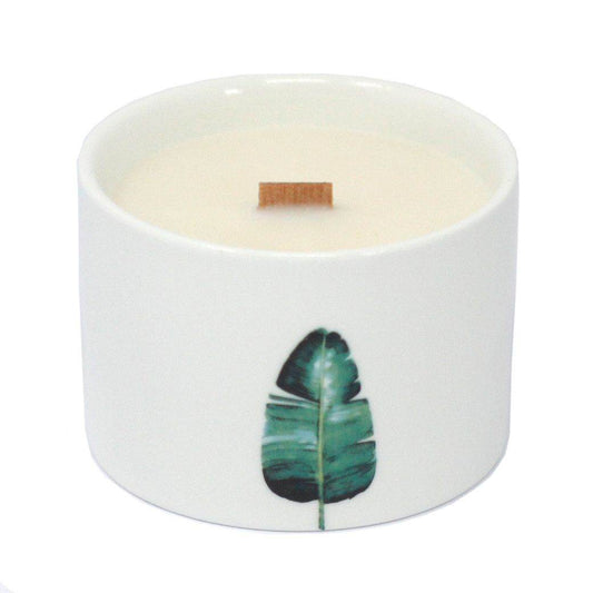 Mittlere Sojawachs Kerzen im 3er Set - Japanischer Garten - 3xBotanical Wooden Wick Soy Candle - Hauttempel