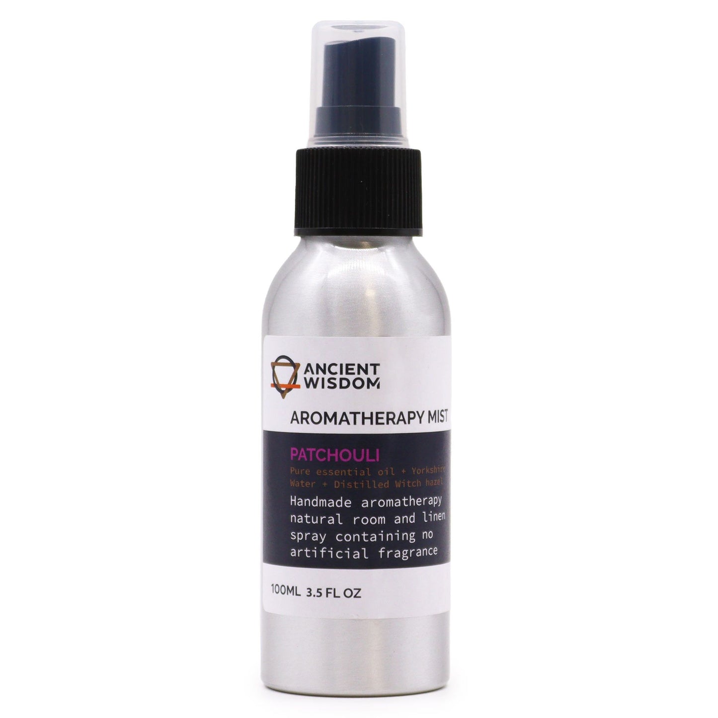 Aromatherapie Raumspray Patchouli – 100-ml-Flasche mit Pumpsprühkopf, Freisteller