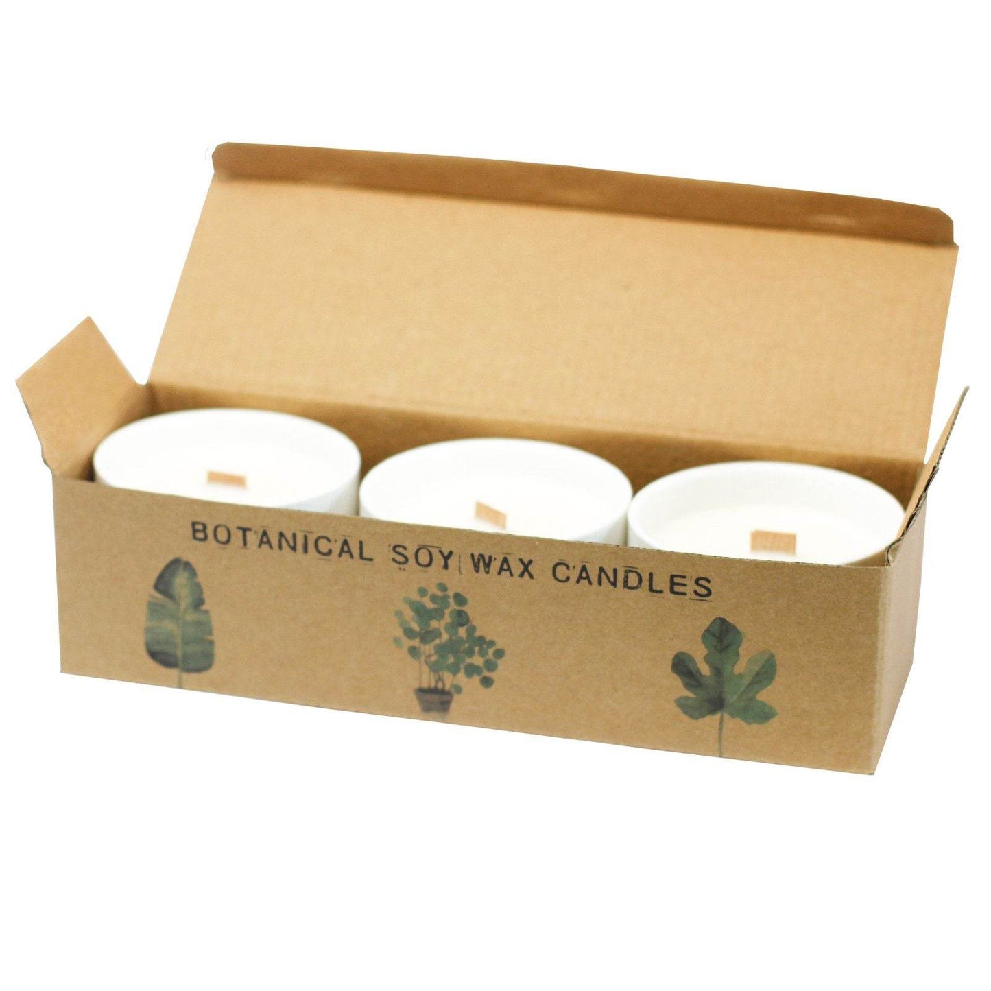 Mittlere Sojawachs Kerzen im 3er Set - Mulberry Harvest - 3xBotanical Wooden Wick Soy Candle - Hauttempel