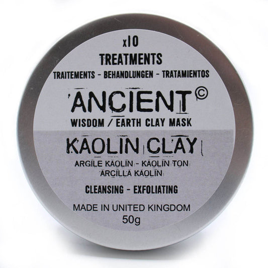 Gesichtsmaske Kaolin Clay (Kaolin Ton) - 50g - Clay Face Mask Powders - Hauttempel
