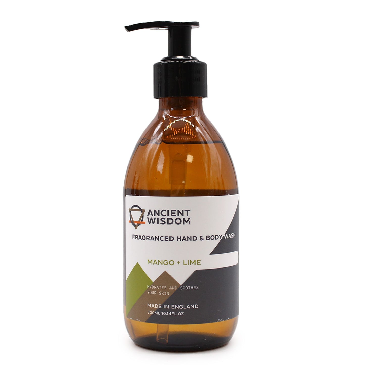Hand- & Duschgel Mango und Limette – Flasche frontal, Freisteller