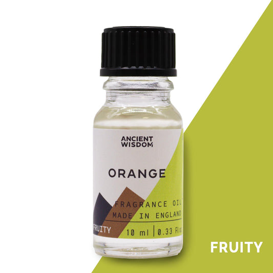 Raumduftöl Orange – Flasche mit orangefarbener Duftfarb-Kachel