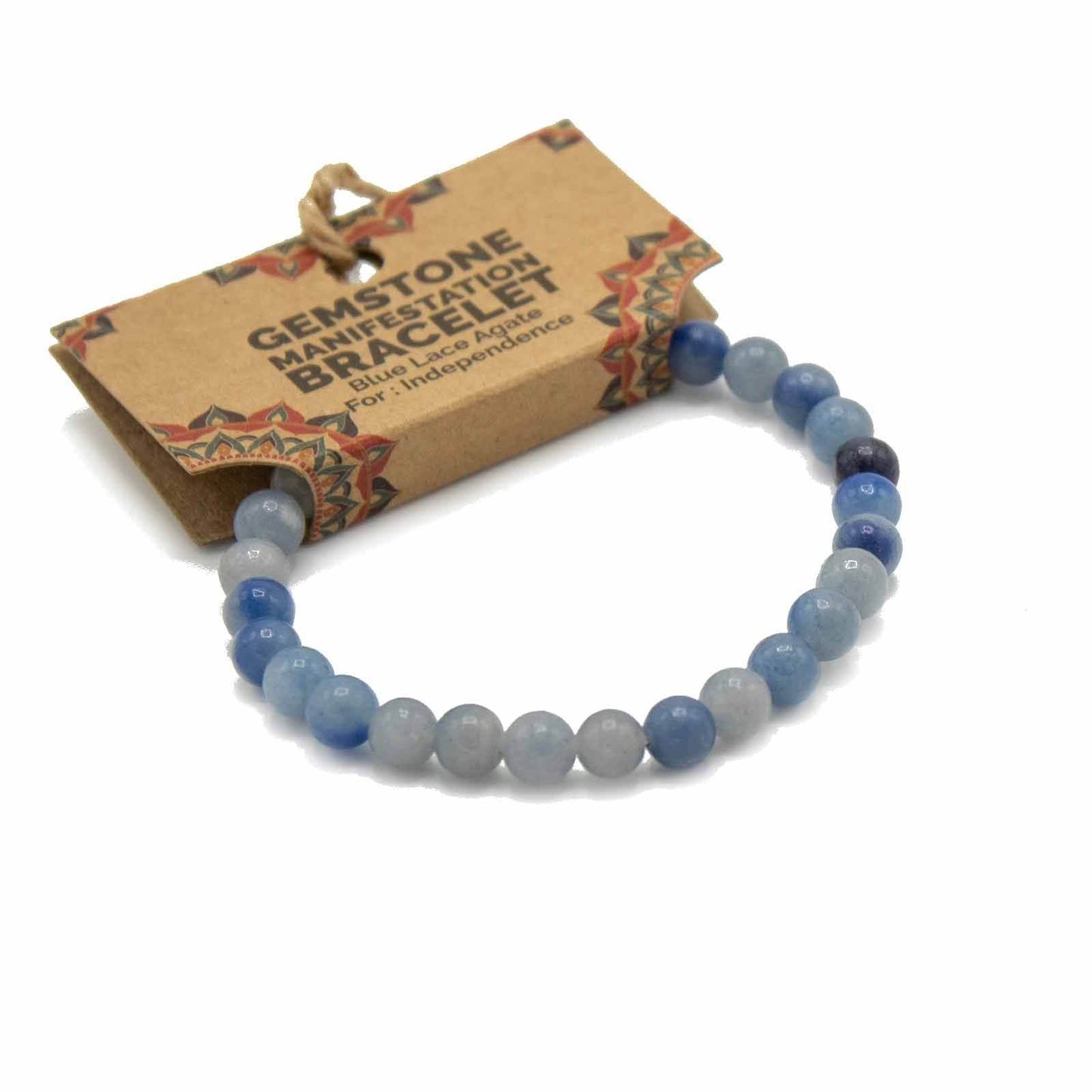 Blauer Spitzen Achat Manifestation Armband - Independence - Armschmuck - Hauttempel