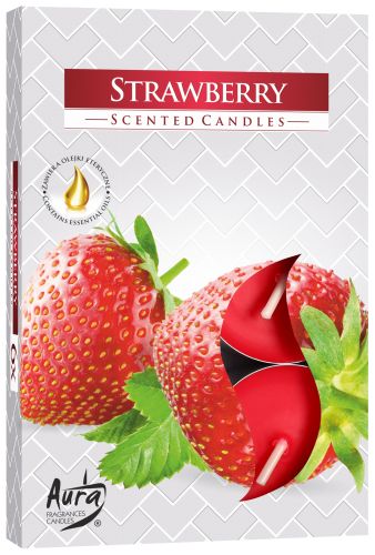 Duft-Teelichter - Erdbeere - Strawberry (6-er Set)