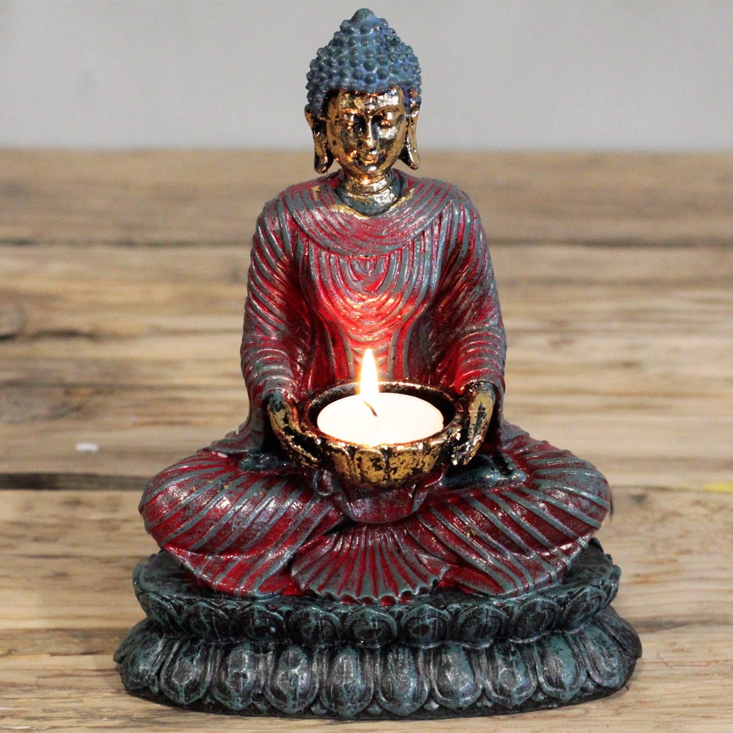 Buddha-Kerzenhalter - Antik Finish