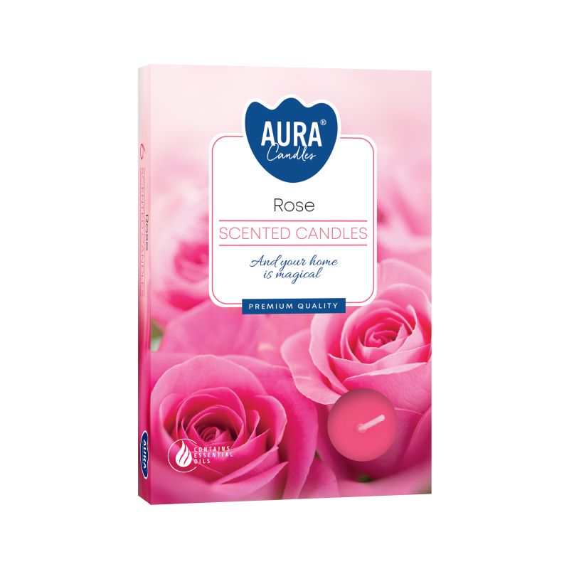 Duft-Teelichter - Rosenblüte - Rose (6-er Set)