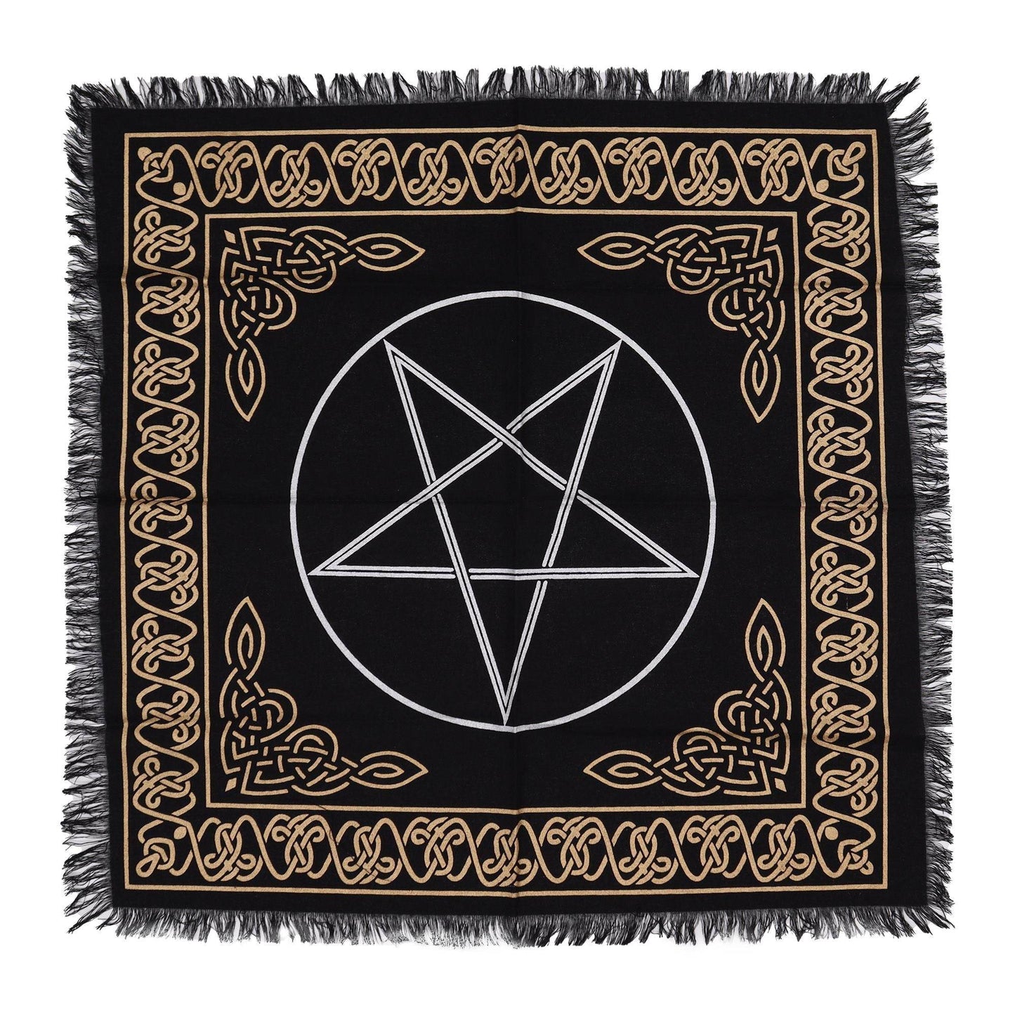 Esoterisches Altartuch mit Fransen - Pentagon - Esoteric Altar Cloth - Hauttempel
