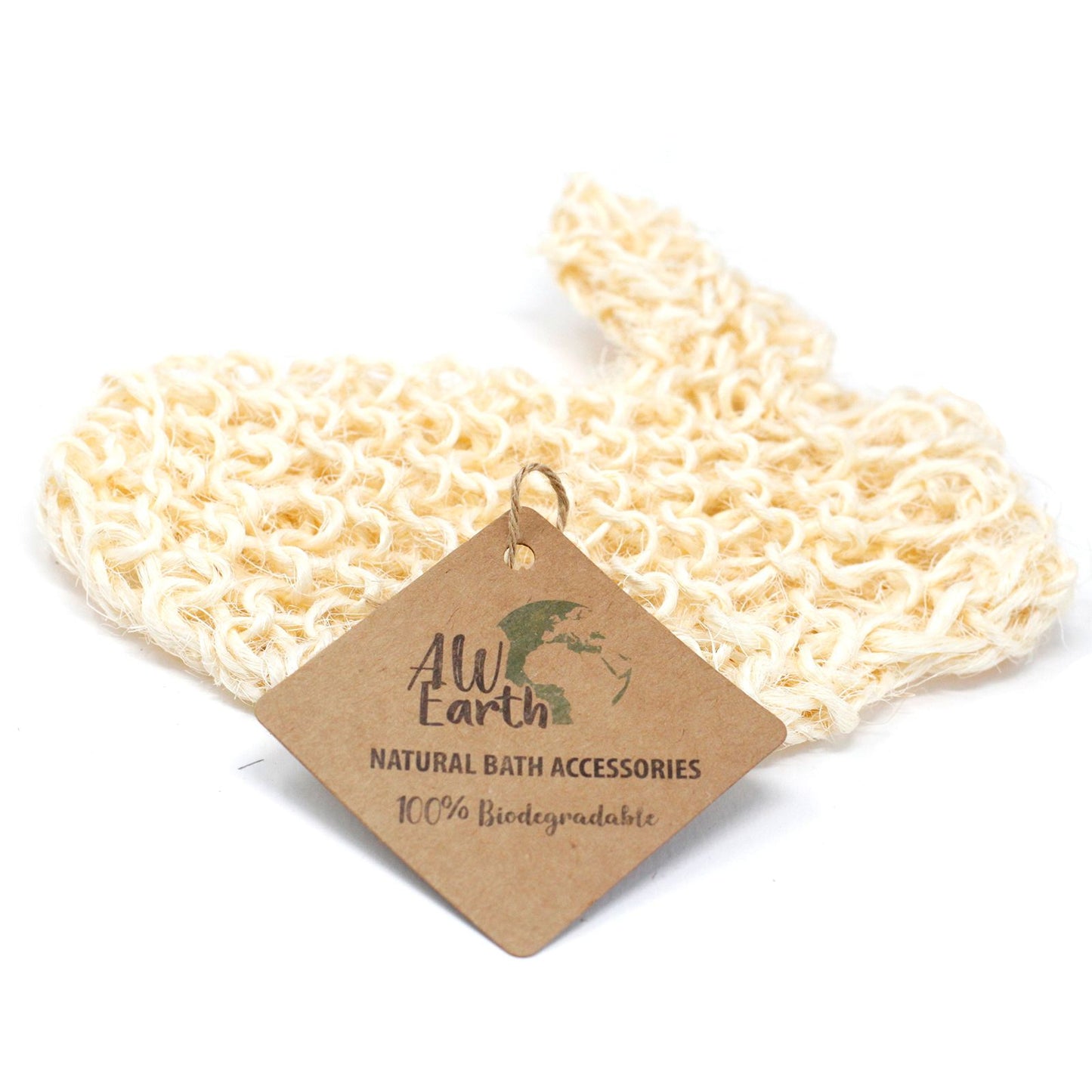 Peeling-Handschuh Sisal – Frontansicht mit Etikett, Freisteller