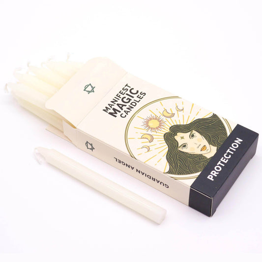 Schutz Manifestation Kerzen Elfenbein (12-er Set) - Magic Candles for Manifestation - Hauttempel