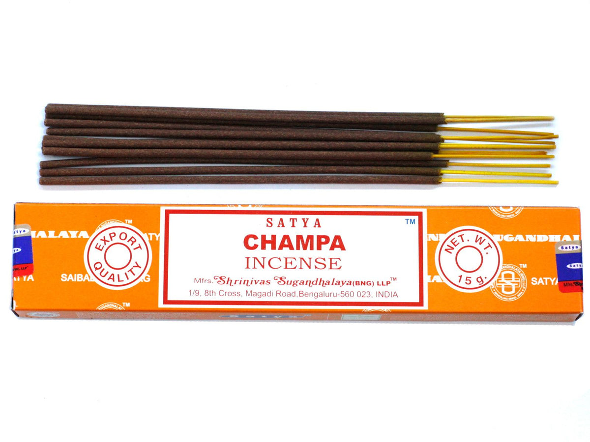 Satya Räucherstäbchen Nag Champa – Verpackung mit Stäbchen, Freisteller