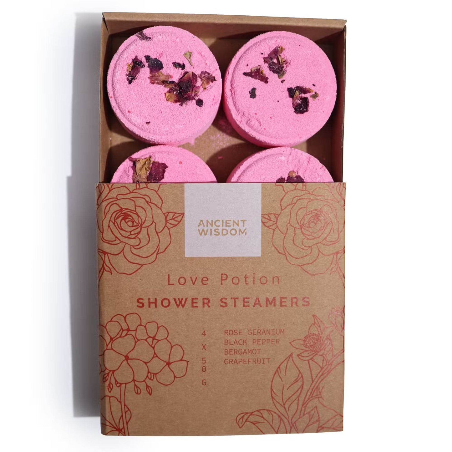 ZEN Shower Steamers - 4-er Set Duschdampfer - Love Potion - Duschdampfer - Hauttempel
