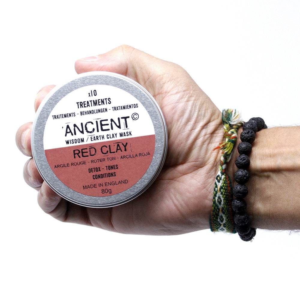 Gesichtsmaske Red Clay (Roter Kaolin Ton) - 80 g - Clay Face Mask Powders - Hauttempel