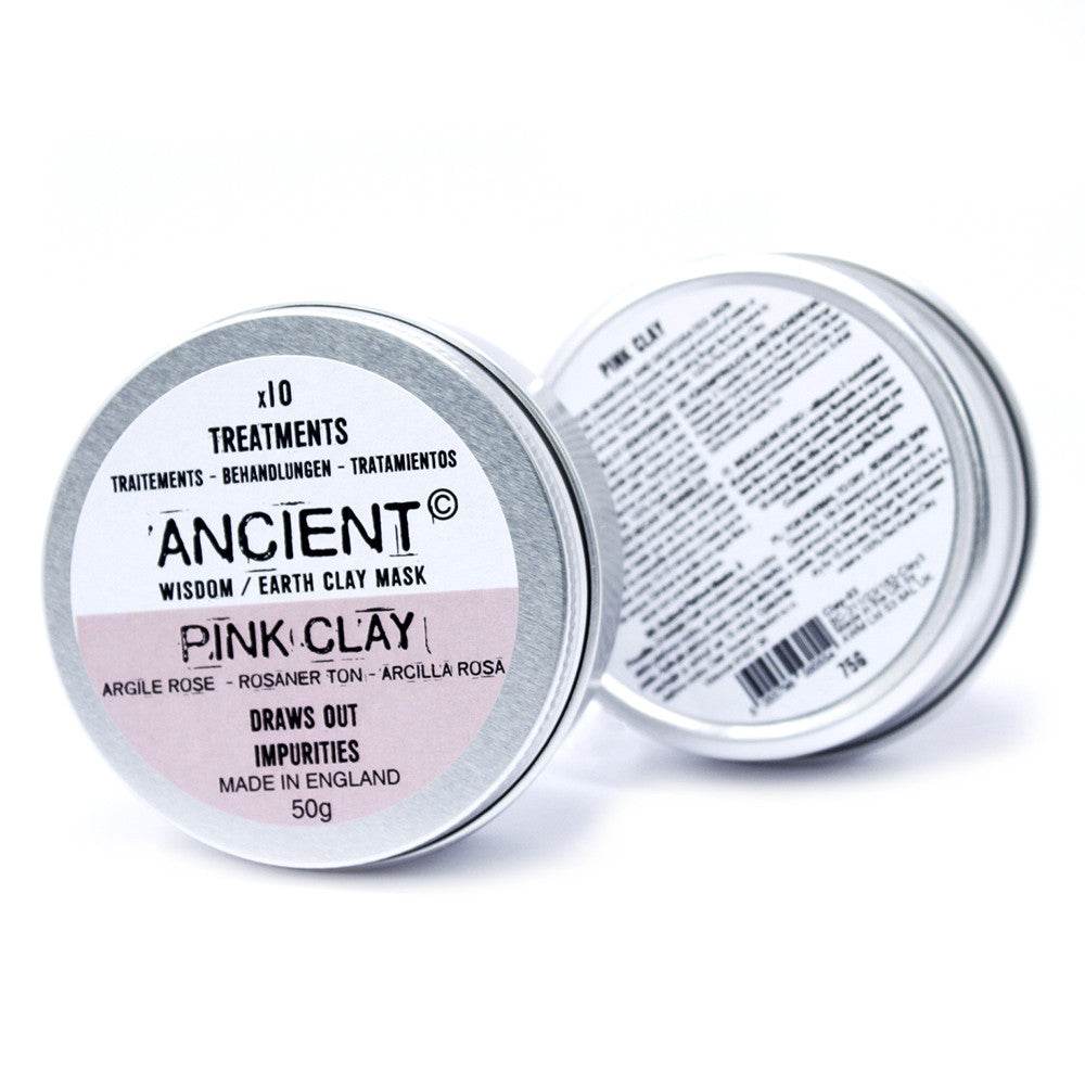 Gesichtsmaske Pink Clay (Rosa Kaolin Ton) - 50g - Clay Face Mask Powders - Hauttempel