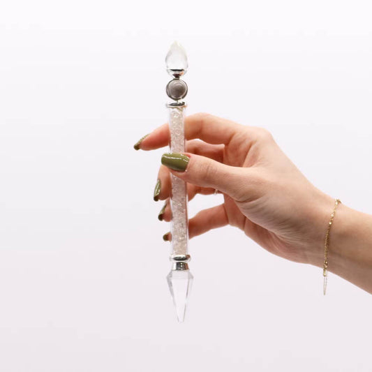 Shiva Lingam Ritualstab - Bergkristall (Weisheit) - Edelstein-Ritualstab - Hauttempel