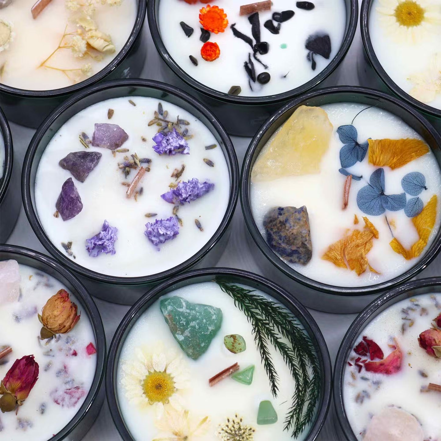 Hop Hare© Kristall-Blumen-Sojawachs-Kerze "Der Mond"