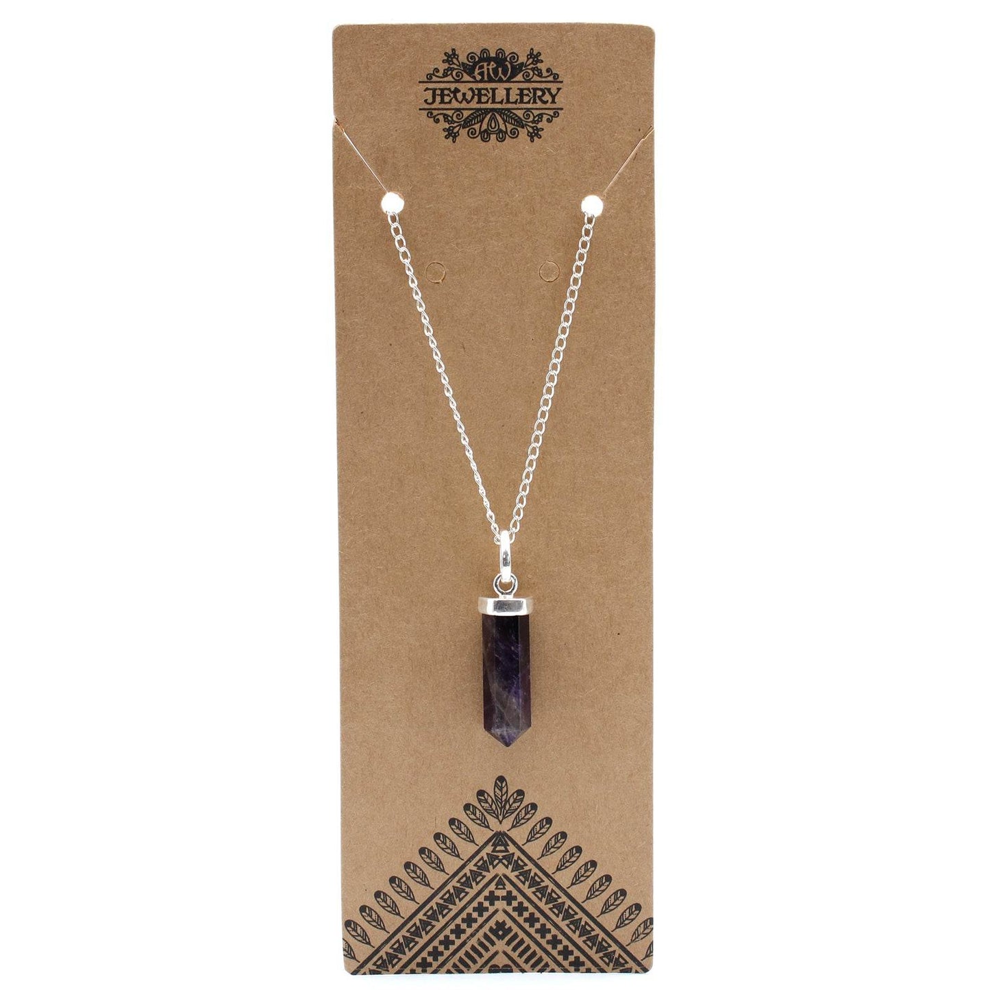 Indische Edelsteinkette - Obelisk - Amethyst - Edelsteinkette - Hauttempel