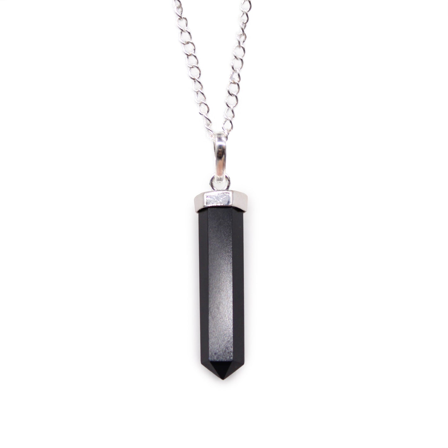 Indische Edelsteinkette - Obelisk - Schwarzer Achat