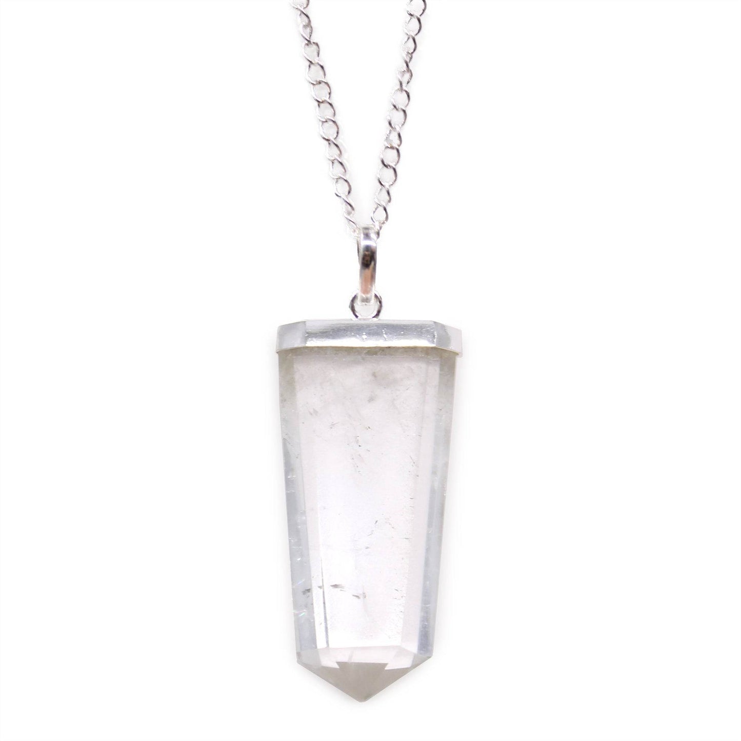 Indische Edelsteinkette - Flacher Stift - Bergkristall - Edelsteinkette - Hauttempel