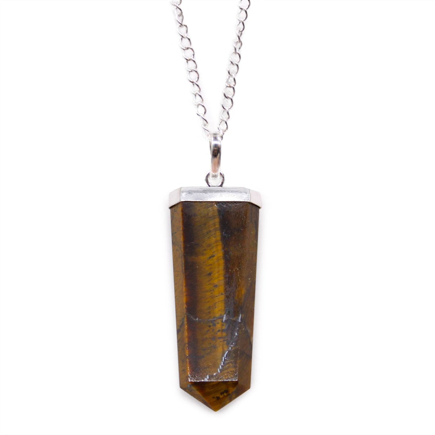 Indische Edelsteinkette - Flacher Stift - Tigerauge - Edelsteinkette - Hauttempel