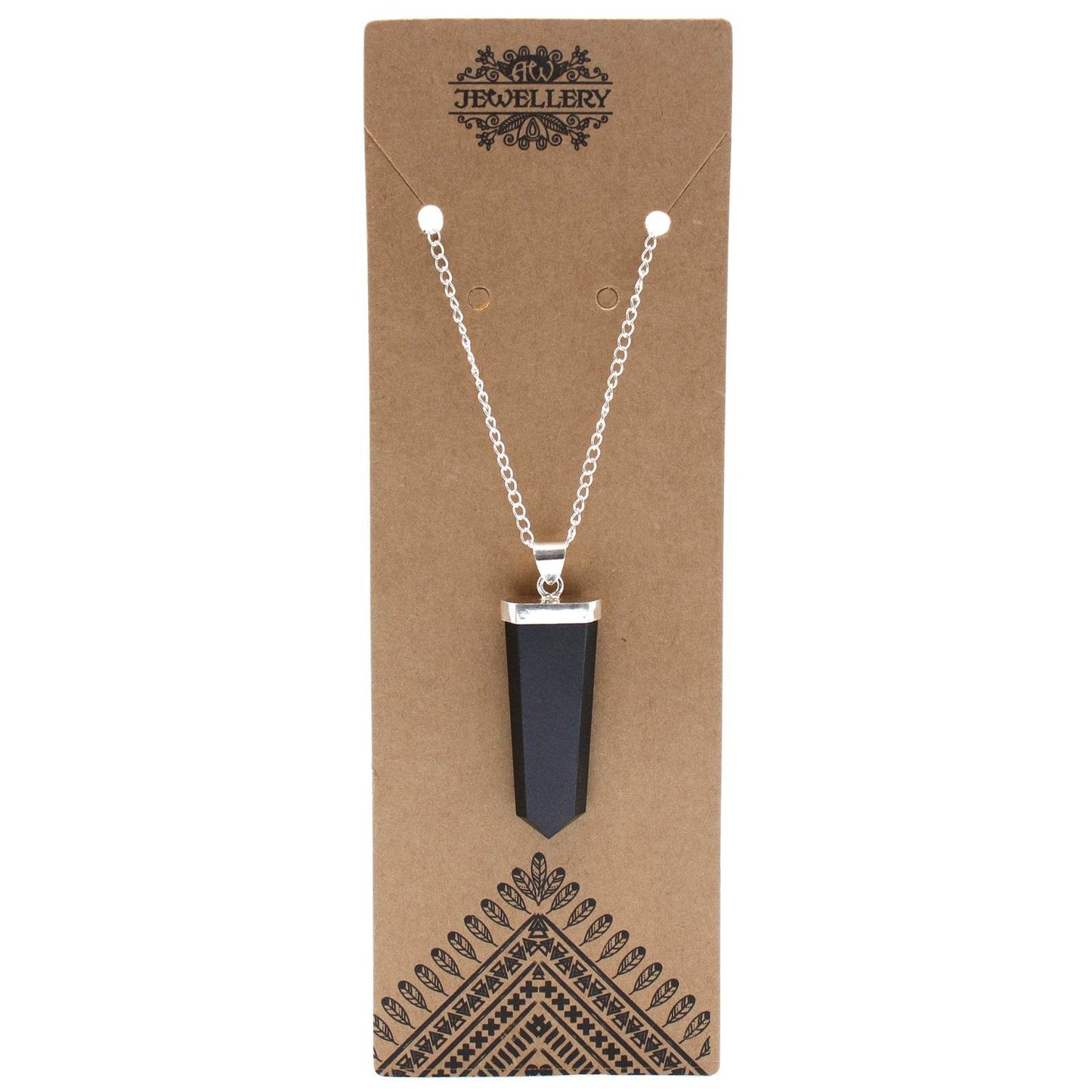 Indische Edelsteinkette - Flacher Stift - Schwarzer Achat - Edelsteinkette - Hauttempel