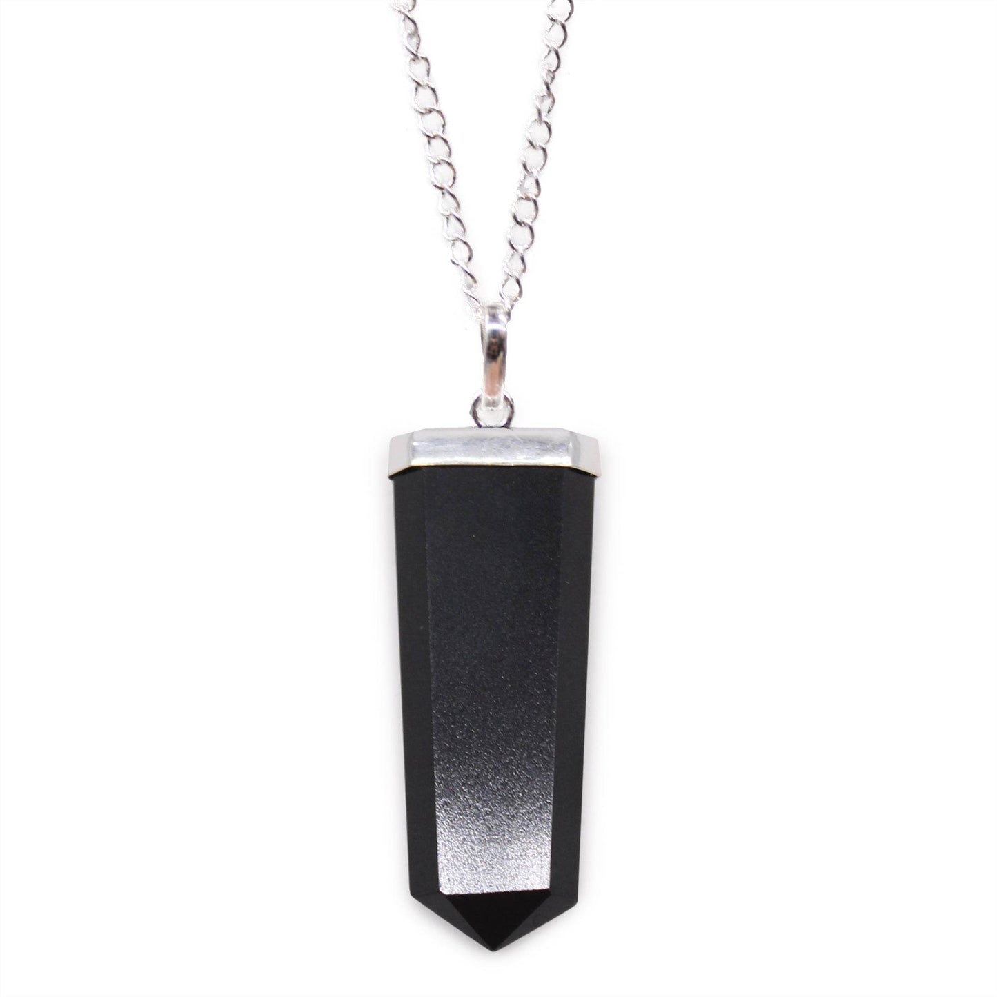 Indische Edelsteinkette - Flacher Stift - Schwarzer Achat - Edelsteinkette - Hauttempel