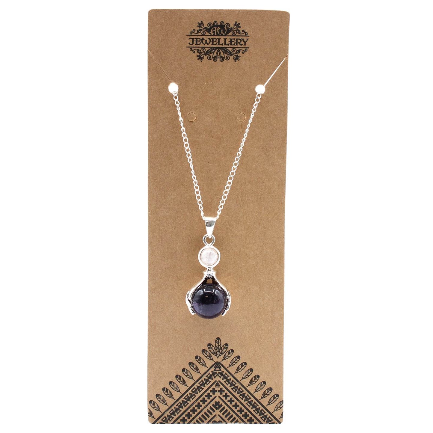 Indische Edelsteinkette - Schützende Hände - Amethyst - Edelsteinkette - Hauttempel