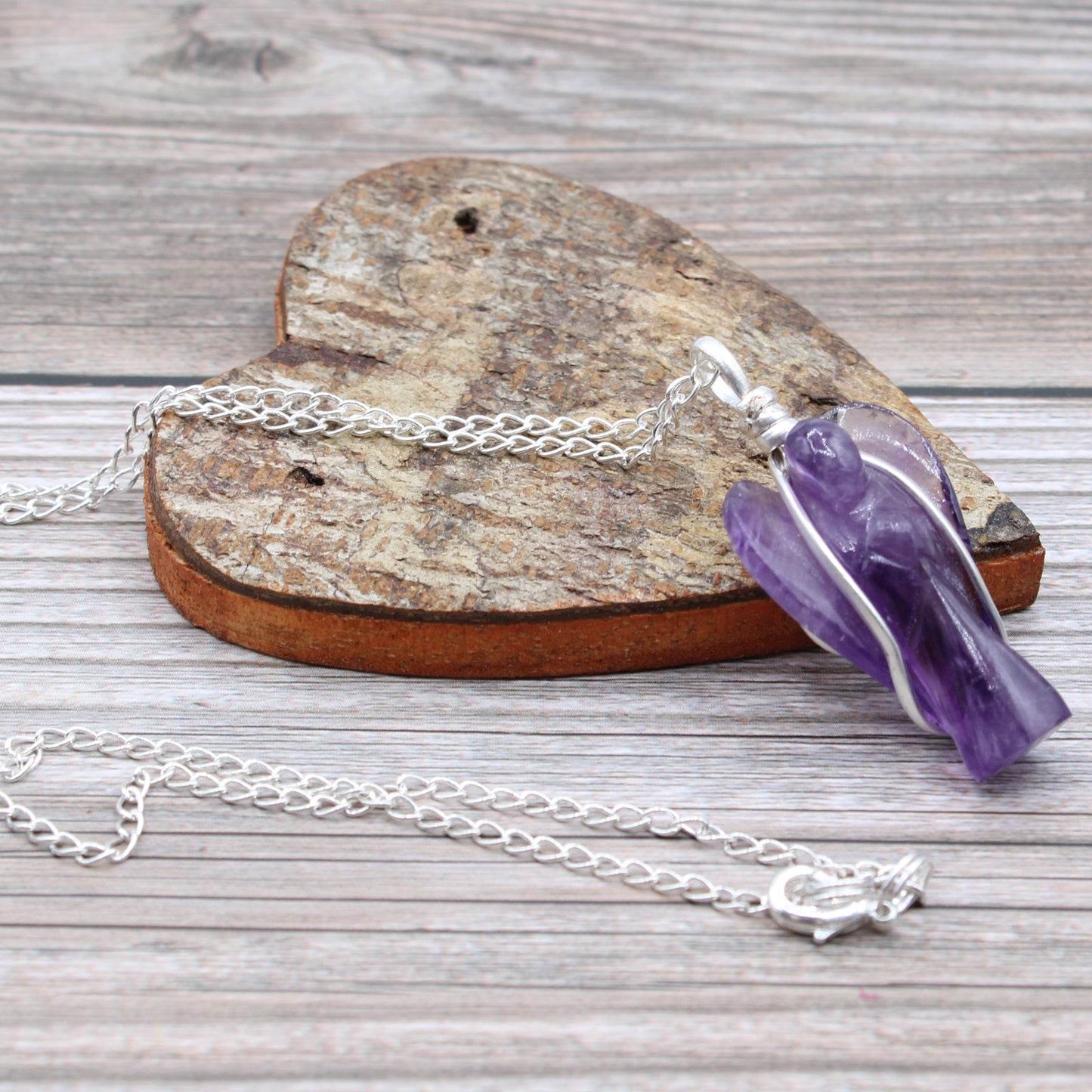 Indische Edelsteinkette - Schutzengel - Amethyst - Edelsteinkette - Hauttempel