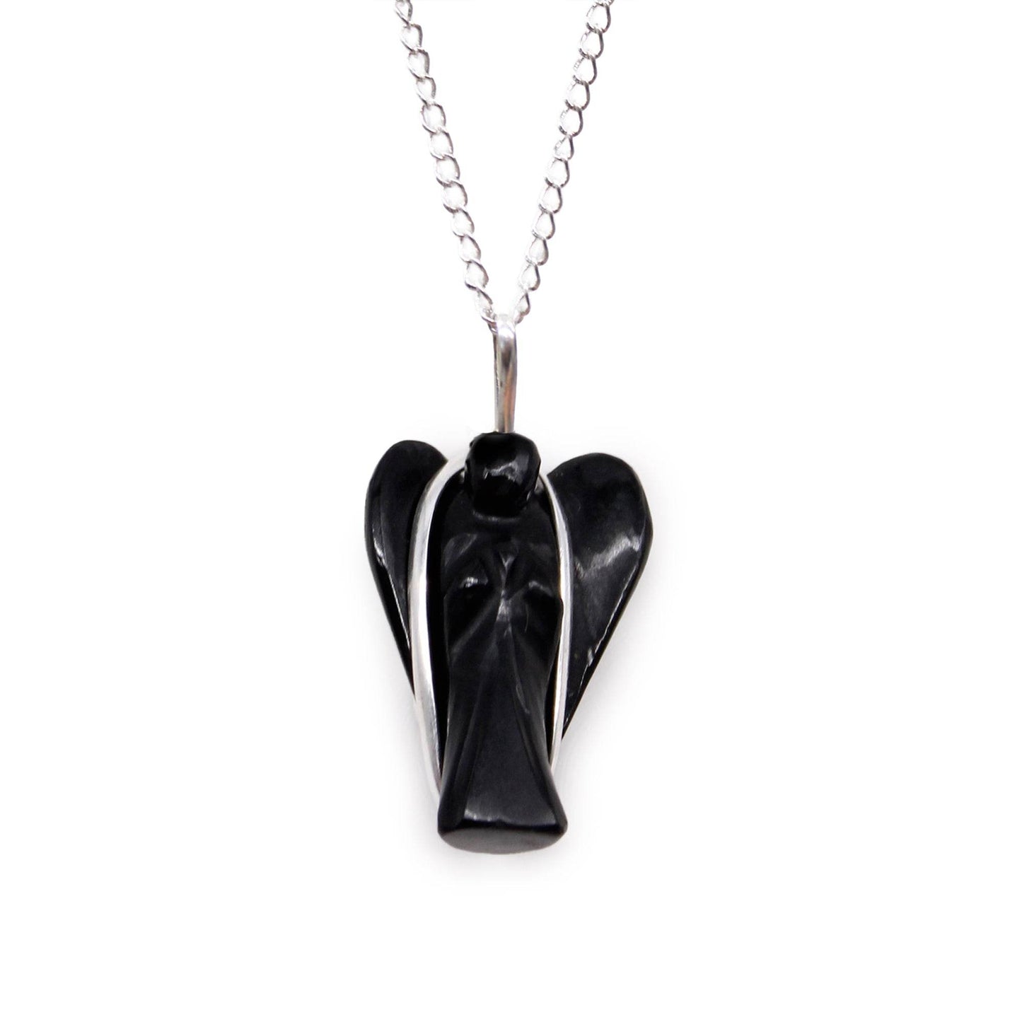 Indische Edelsteinkette - Schutzengel - Schwarzer Achat - Edelsteinkette - Hauttempel