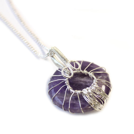 Lebensbaum Edelstein Halskette - Amethyst - Edelsteinkette - Hauttempel