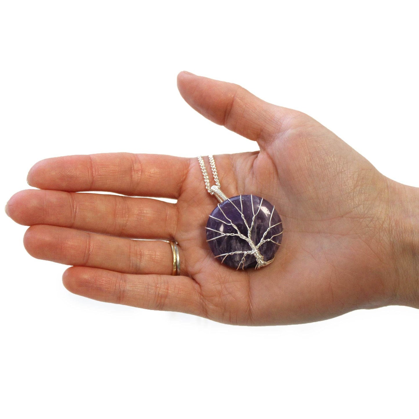 Lebensbaum Edelstein Halskette - Amethyst - Edelsteinkette - Hauttempel