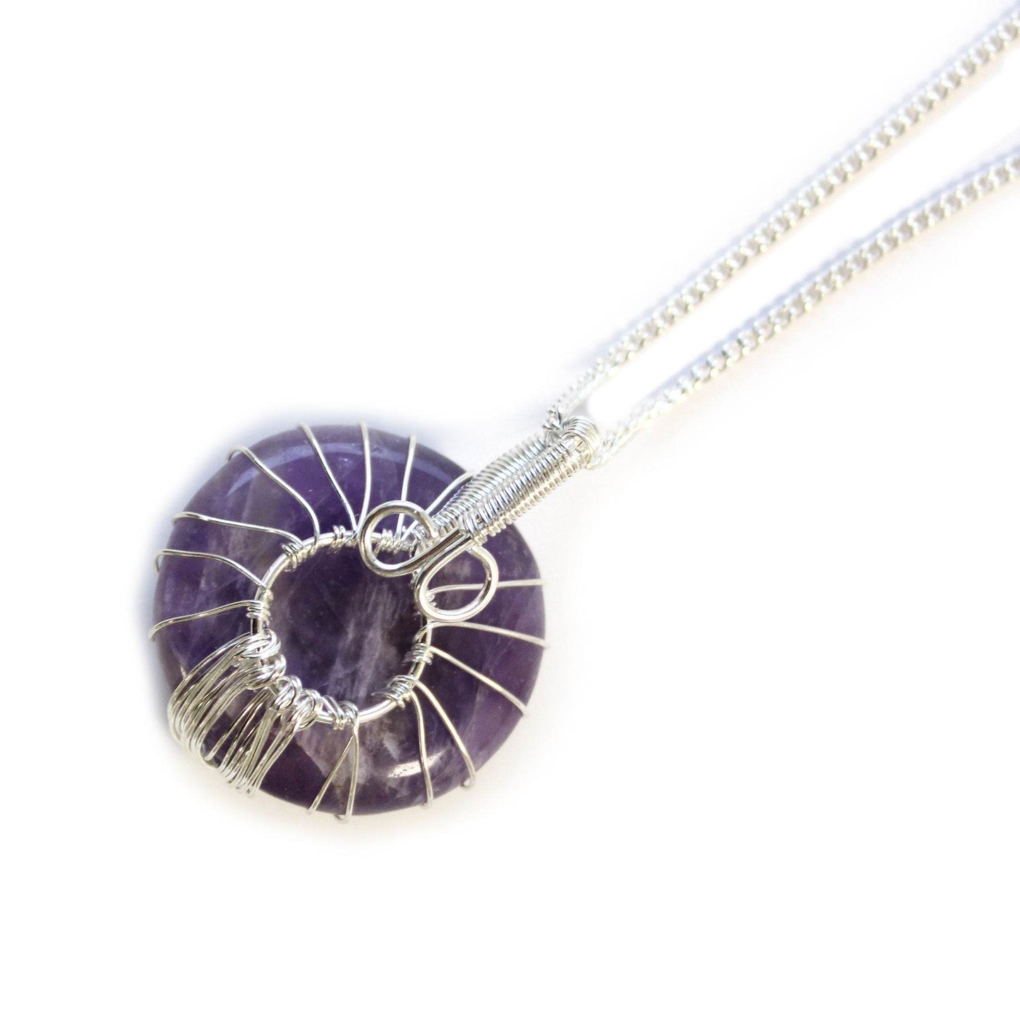 Lebensbaum Edelstein Halskette - Amethyst - Edelsteinkette - Hauttempel