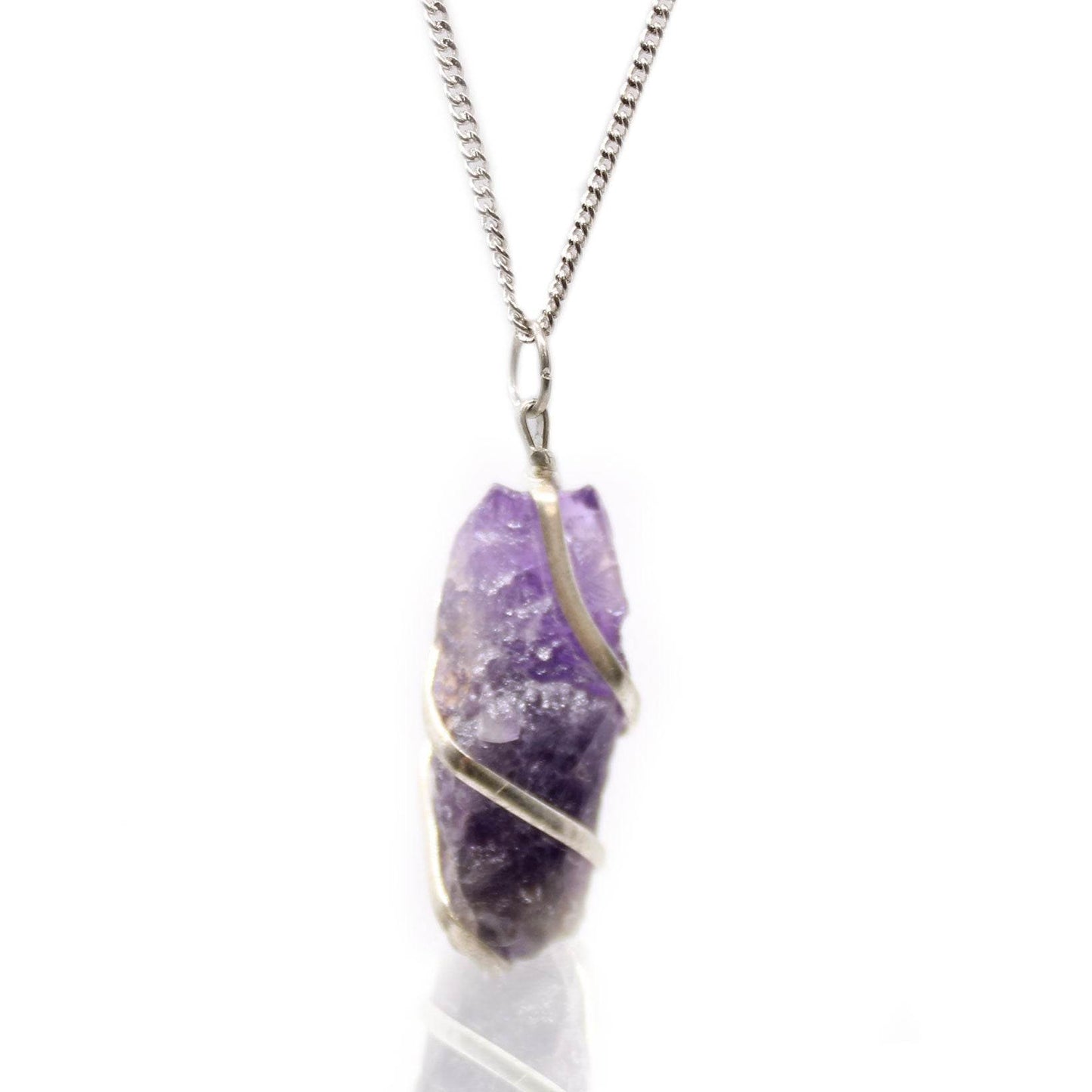 Kaskadenform Edelstein Halskette - Roher Amethyst - Edelsteinkette - Hauttempel