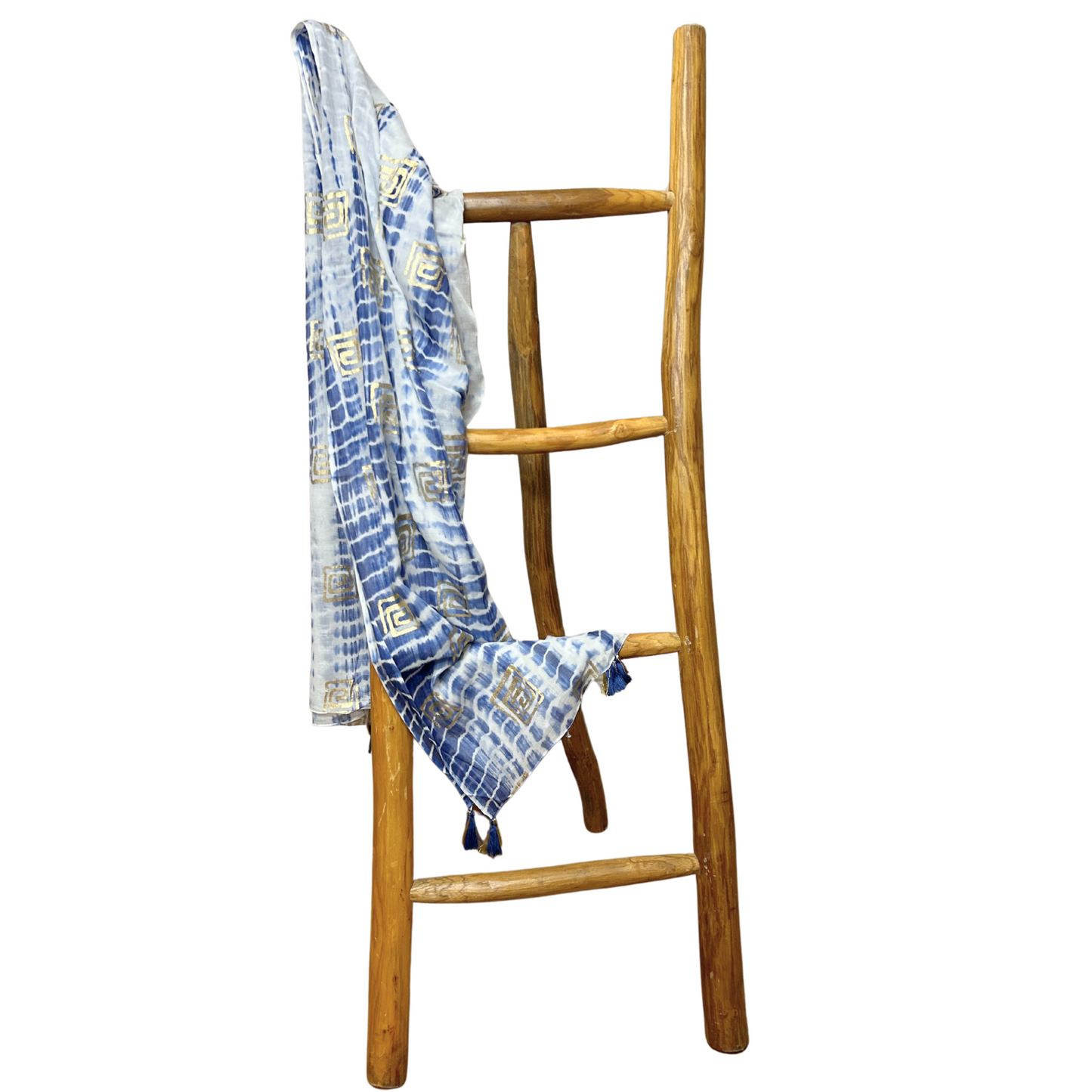 NOMAD SARI ON THE MED - Pareo/Schal/Wickeltuch – ca. 180 x 110 cm - handbemalt Griechisches Motiv