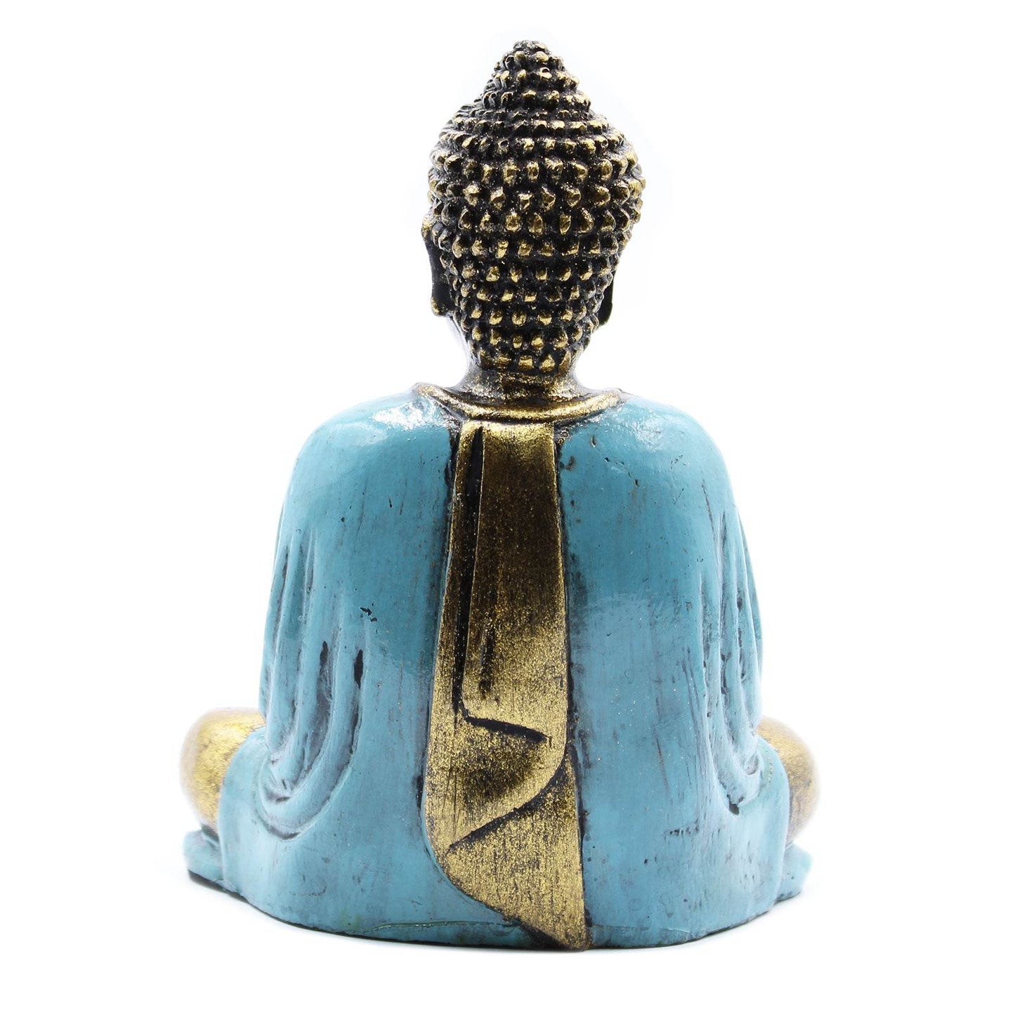 Buddha-Statue - Blaugrün-Gold - mittelgroß - Statuen & Figuren - Hauttempel