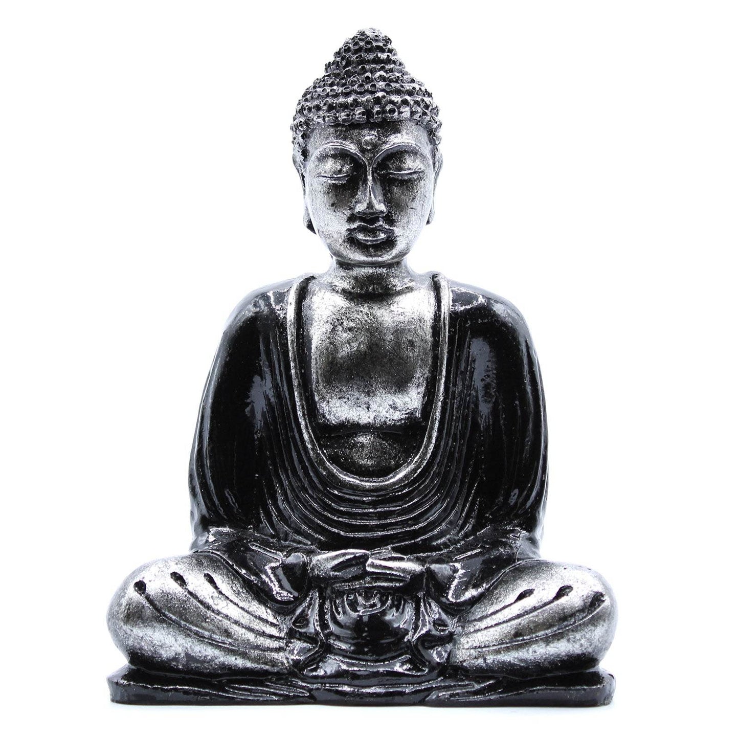 Buddha Statue - Schwarz Grau- mittelgroß - Statuen & Figuren - Hauttempel