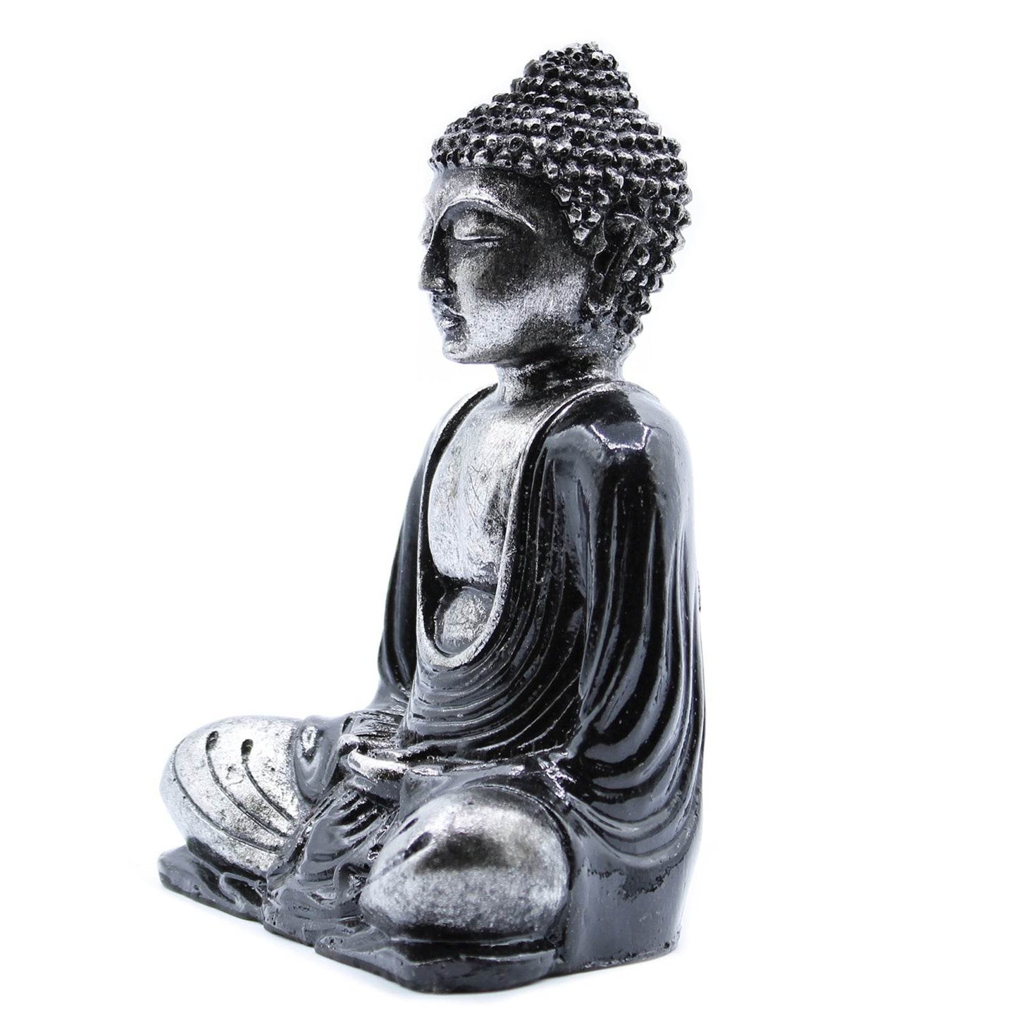 Buddha Statue - Schwarz Grau- mittelgroß - Statuen & Figuren - Hauttempel