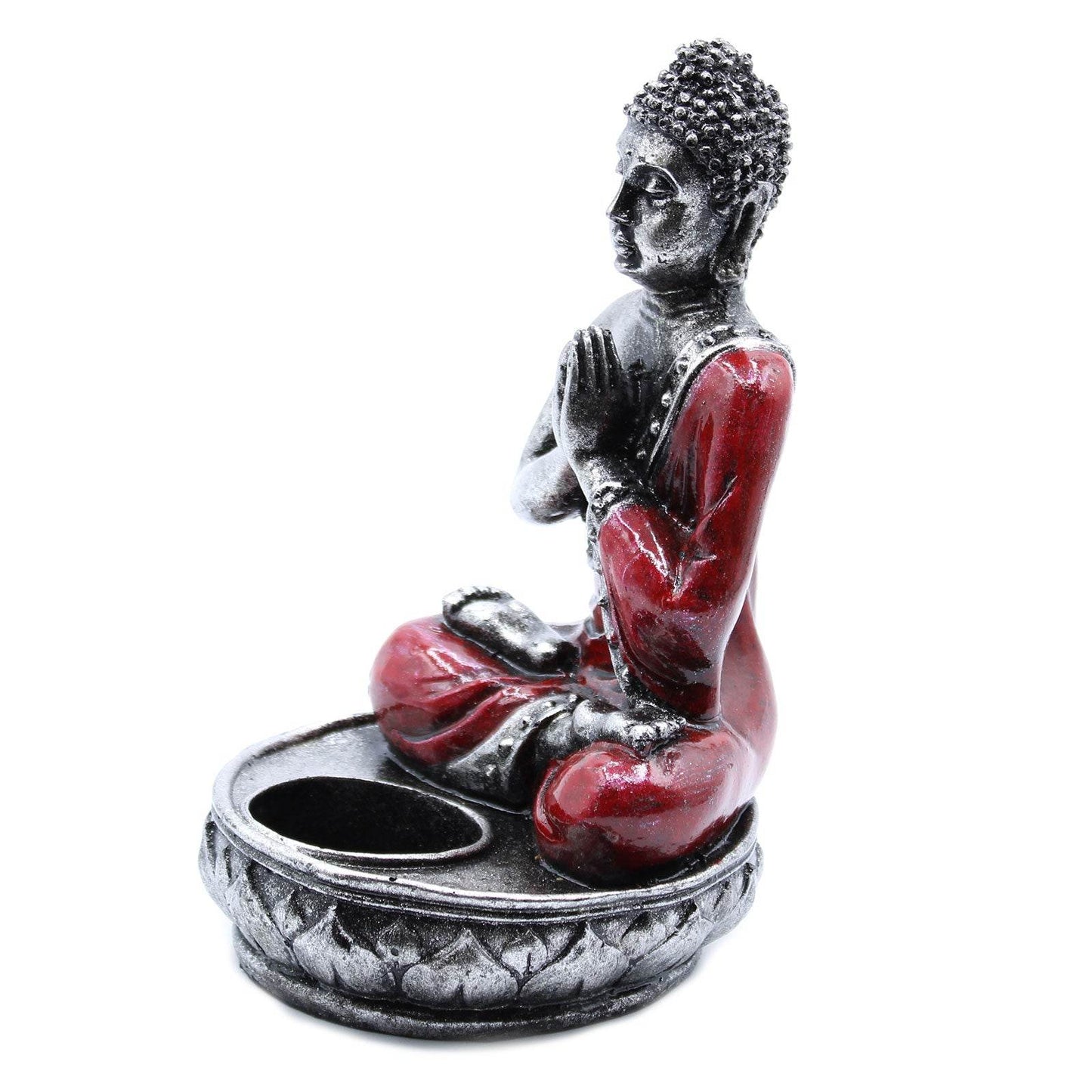 Buddha Statue Kerzenhalter - Rot- mittelgroß - Statuen & Figuren - Hauttempel
