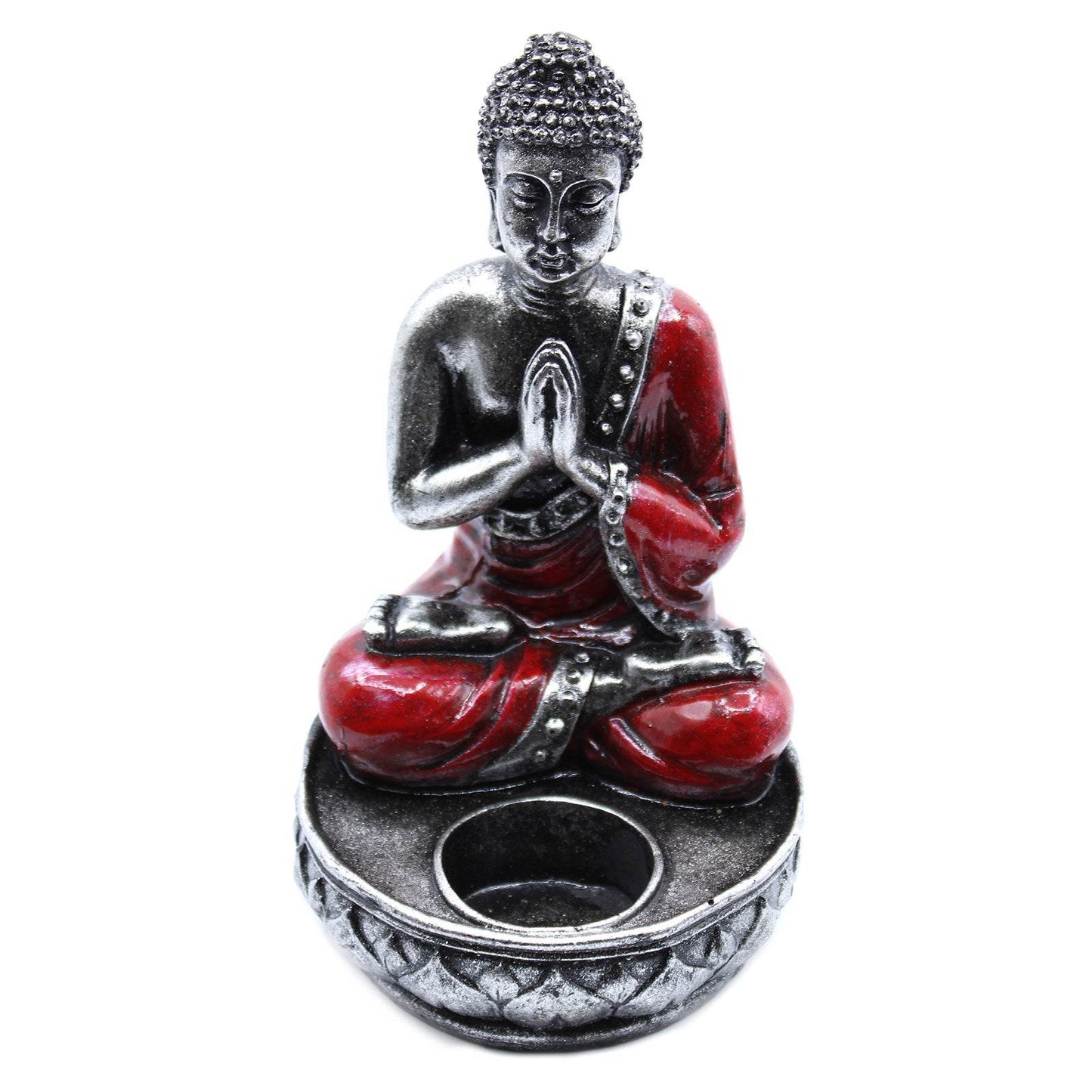 Buddha Statue Kerzenhalter - Rot- mittelgroß - Statuen & Figuren - Hauttempel