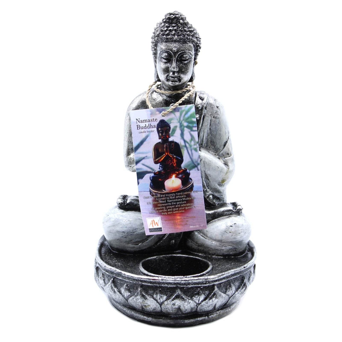 Buddha Statue Kerzenhalter - Weiß- mittelgroß - Statuen & Figuren - Hauttempel