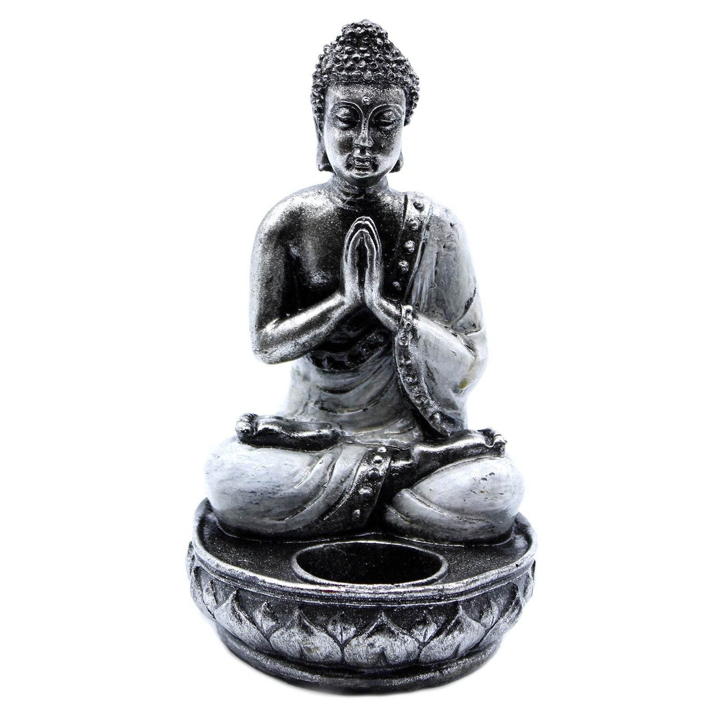 Buddha Statue Kerzenhalter - Weiß- mittelgroß - Statuen & Figuren - Hauttempel