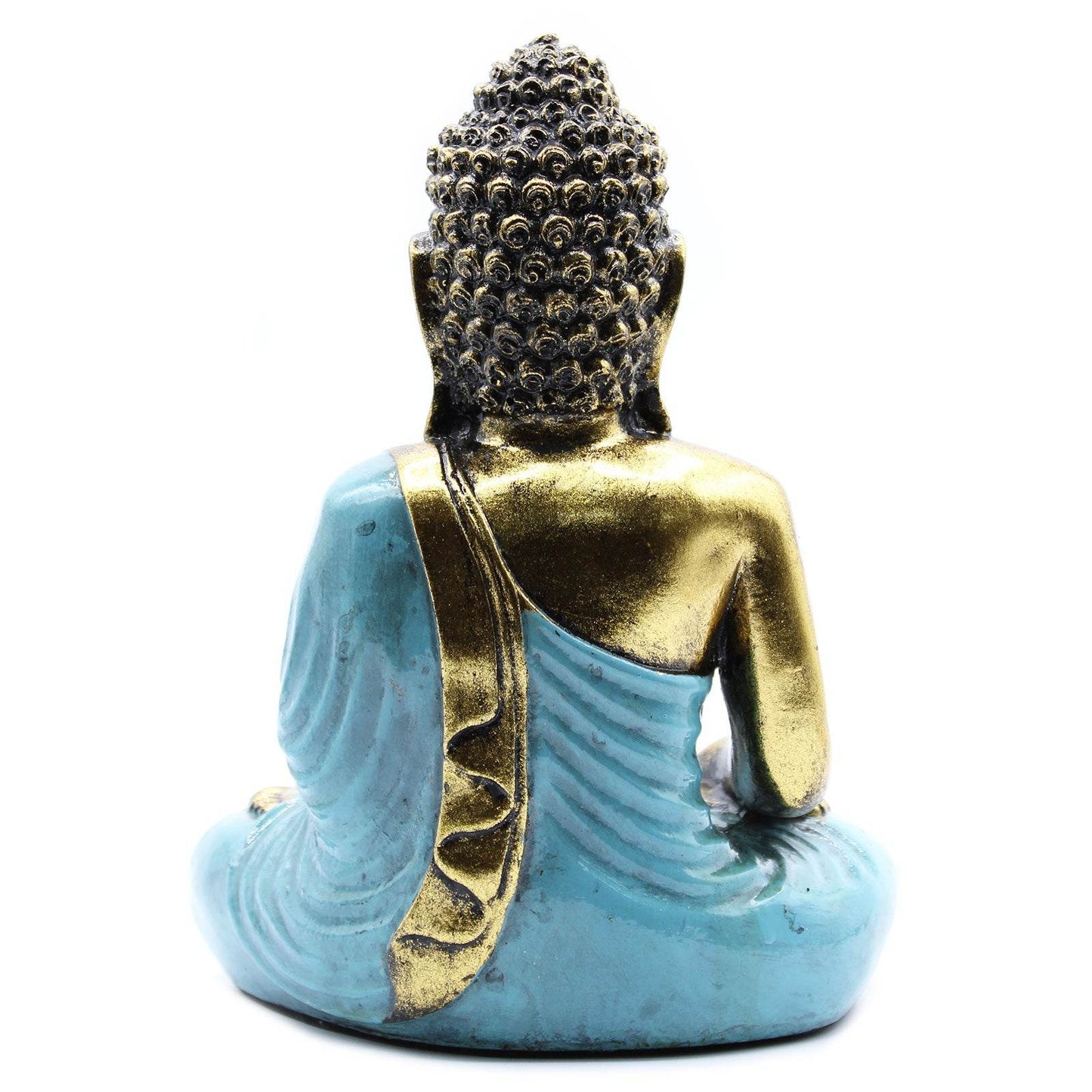 Buddha-Statue - Blaugrün-Gold - groß - Statuen & Figuren - Hauttempel