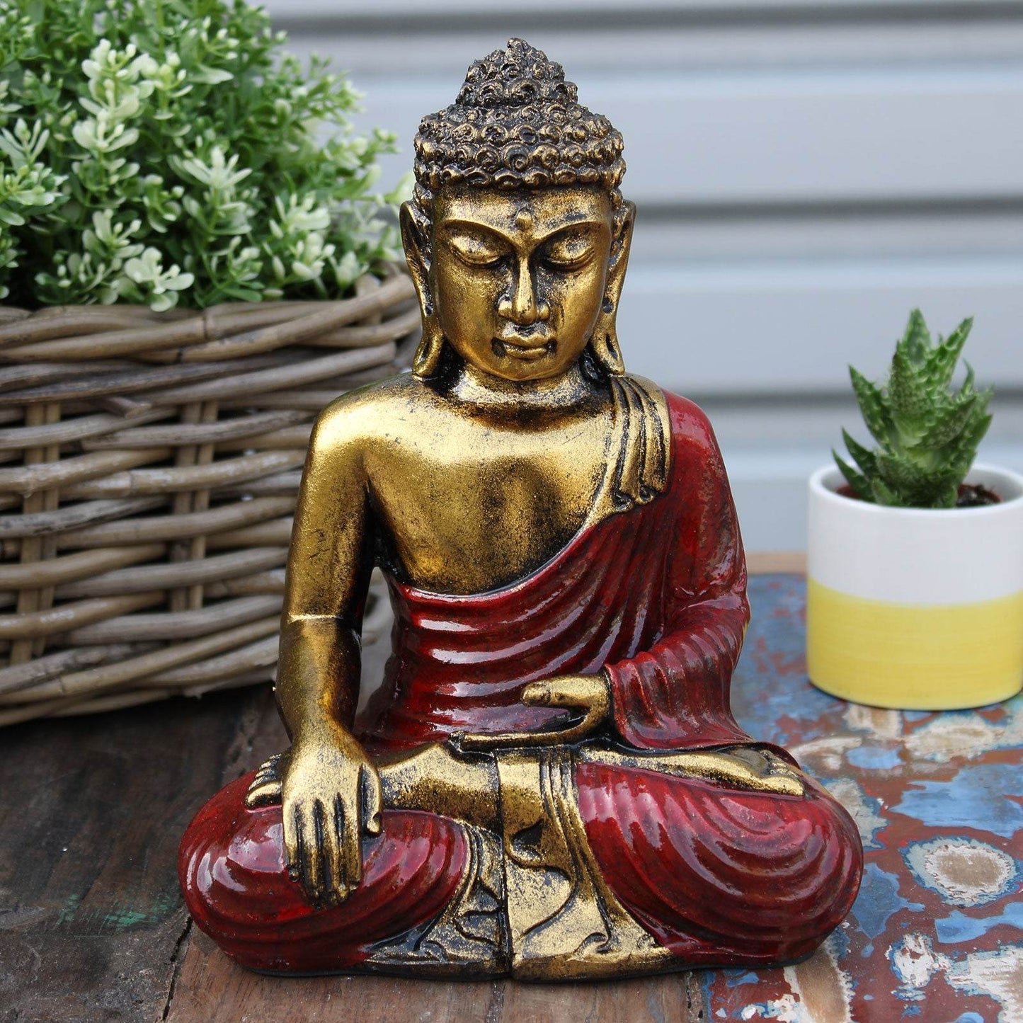 Buddha-Statue - Rot-Gold - groß - Statuen & Figuren - Hauttempel