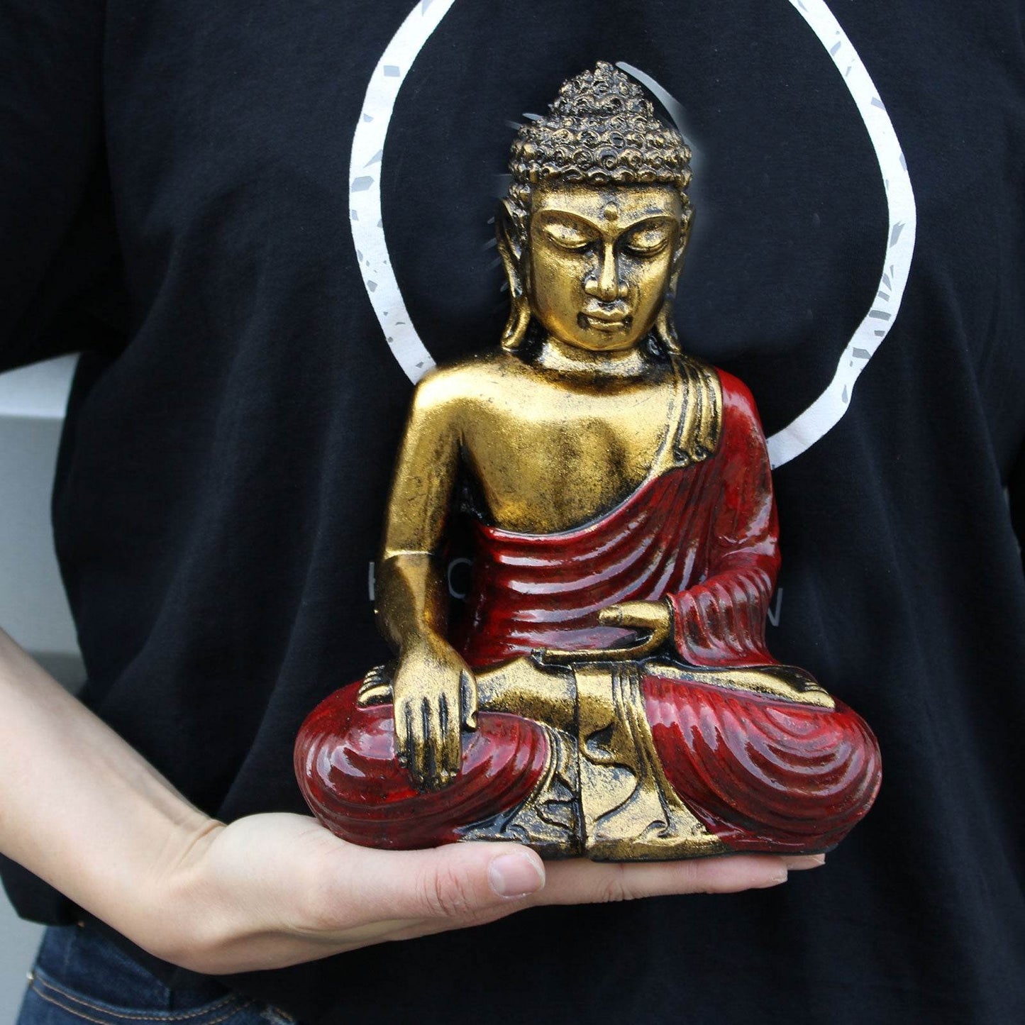 Buddha-Statue - Rot-Gold - groß - Statuen & Figuren - Hauttempel